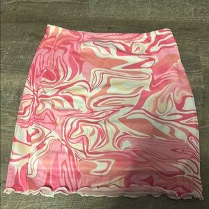 Pink Swirl Pattern Skirt